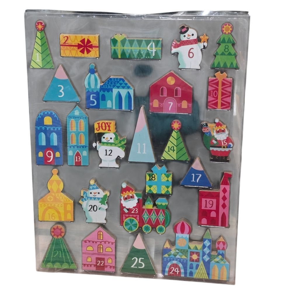 Colorful Christmas Countdown Train with Festive Designs